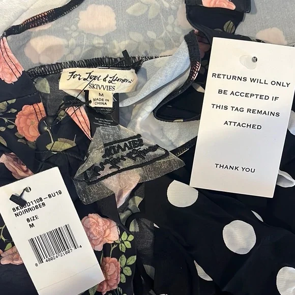For Love & Lemons black polka dot floral “Mochi” thong bodysuit M NWT